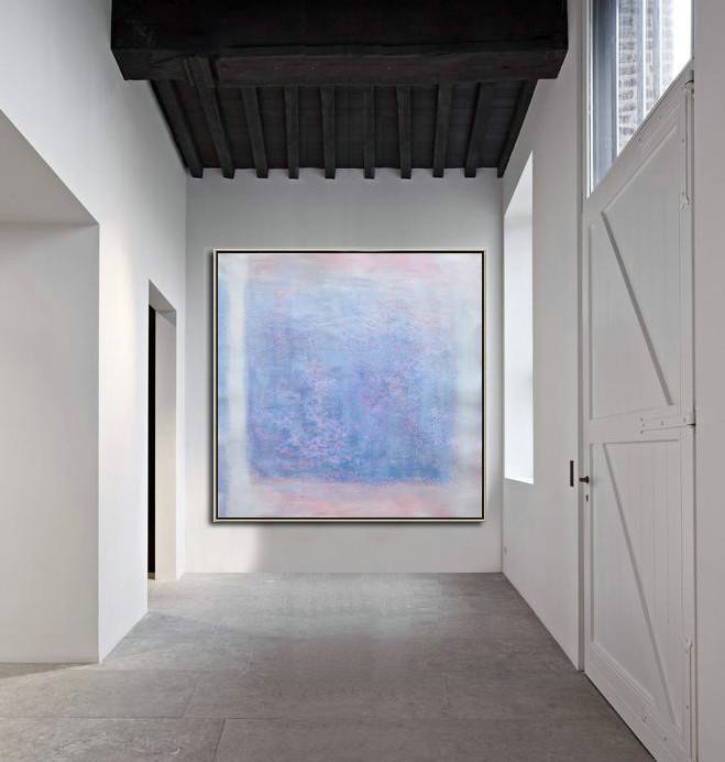 Handmade Extra Large Contemporary Painting,Oversized Contemporary Painting,Contemporary Art Wall Decor,Blue,Pink,White,Gray.etc
